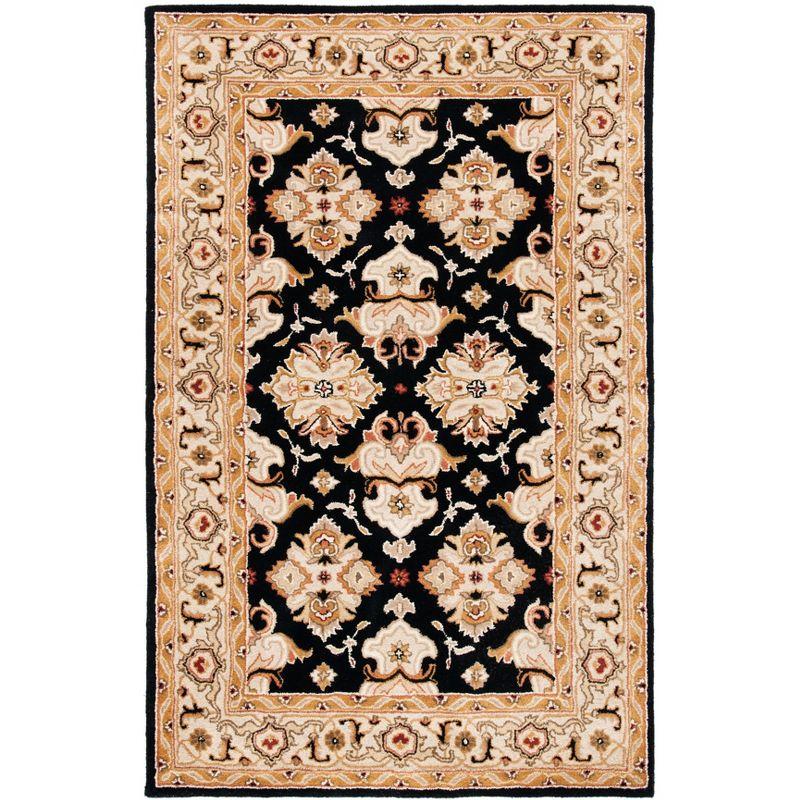 Heritage HG817 Hand Tufted Area Rug - Black/Ivory - 5'x8' - Safavieh.