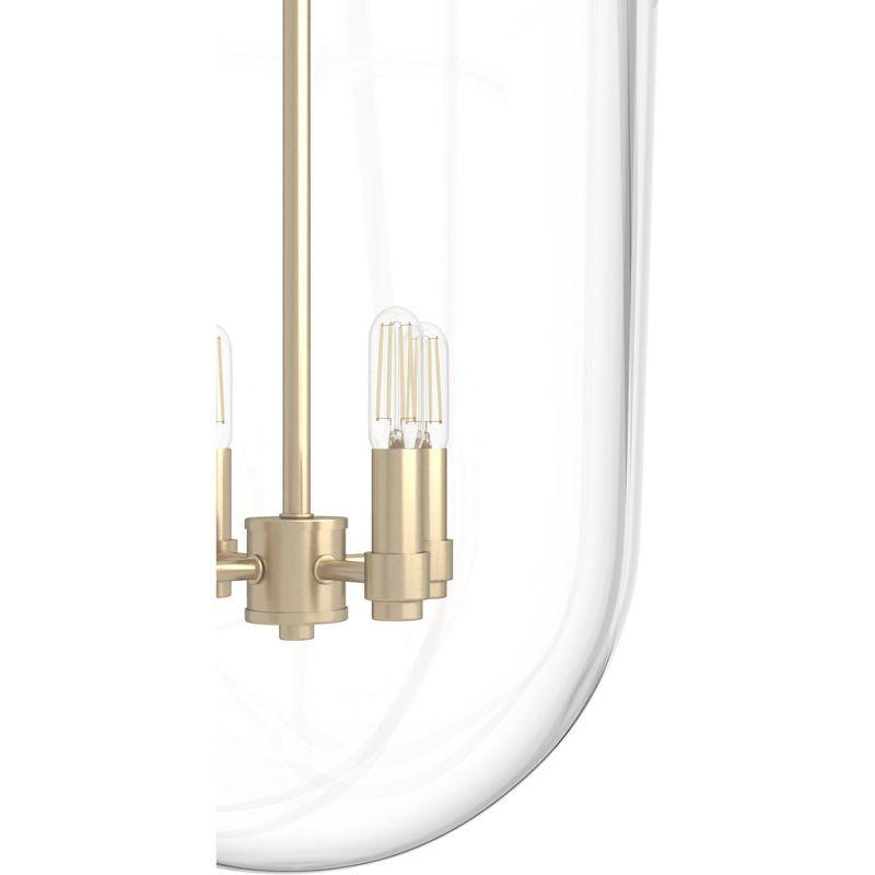 Alturas Gold Bell-Shaped Clear Glass Nickel Pendant Light