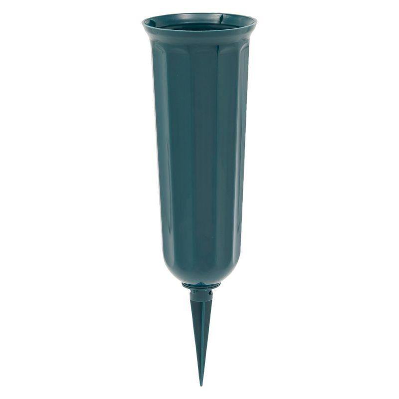 Bright Creations 6 Bundles Purple Artificial Flowers with 2 Cone Vases, Faux Fake Plant for Cemetery, Outdoor Decor (2.9 x 2.9 x 7 In)