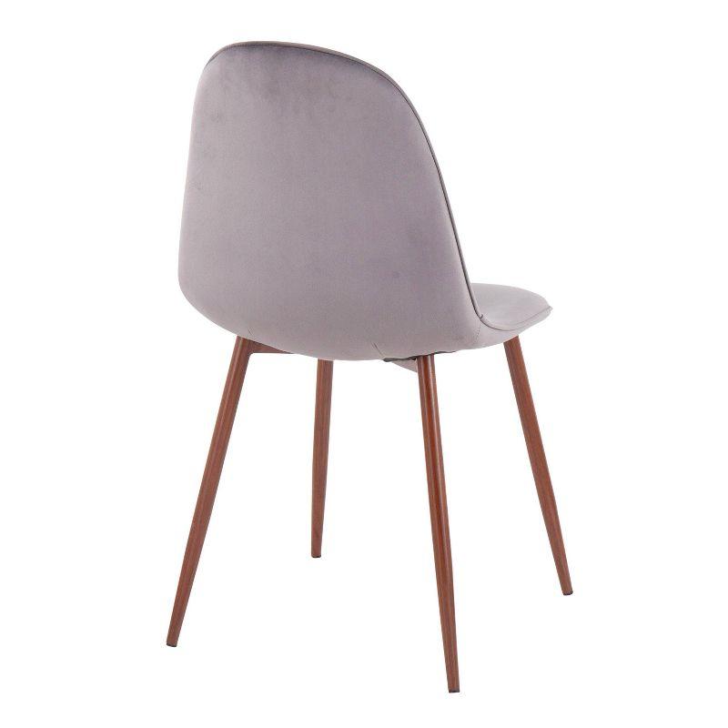 Set of 2 Pebble Mid-Century Modern Dining Chairs Walnut/Gray - LumiSource