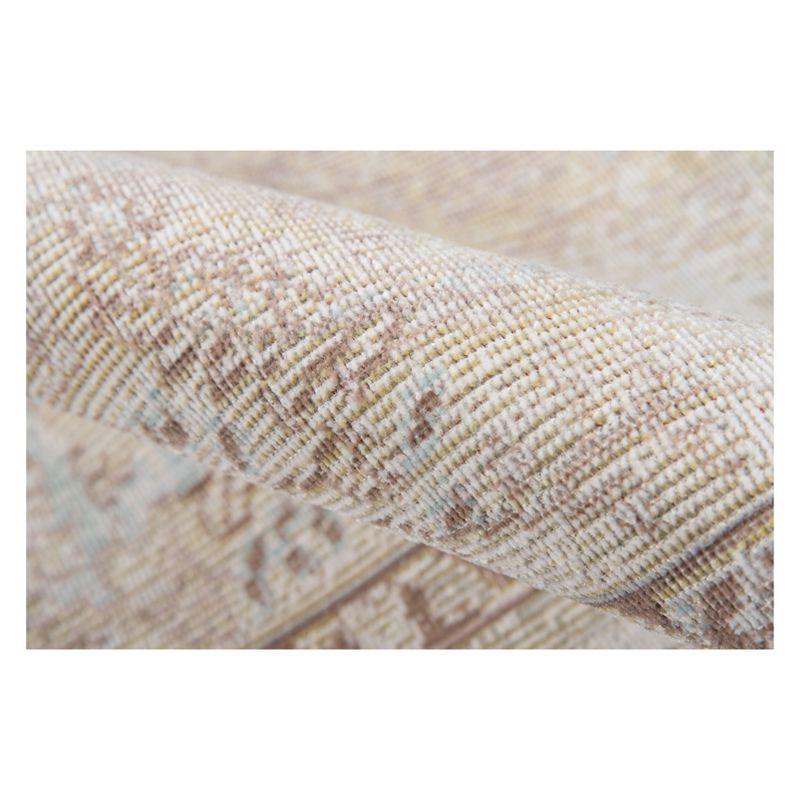 5'3"X7'3" Medallion Loomed Area Rug Ivory - Momeni: Modern Polyester Carpet, Low Pile, Indoor Use, Rectangle Shape