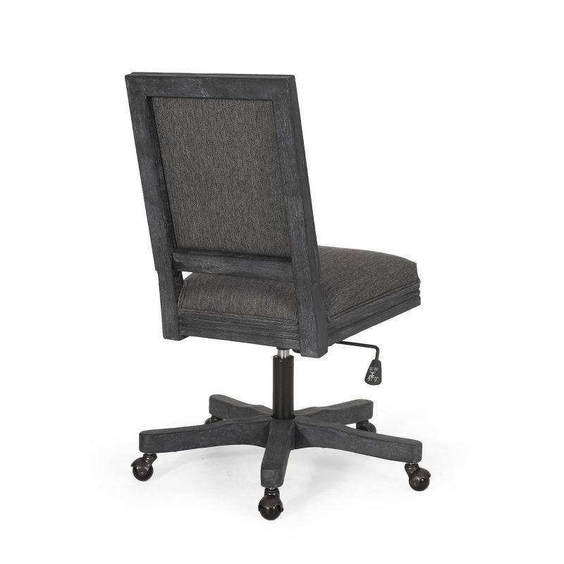 Sandine Rustic Upholstered Swivel Office Chair - Christopher Knight Home