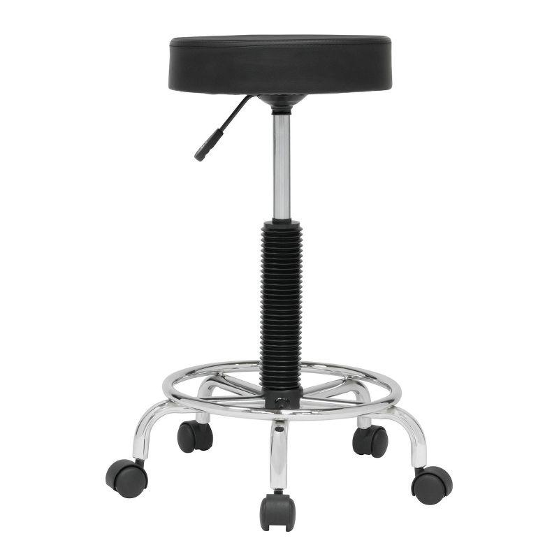 Inbox Zero Courville Adjustable Height Industrial Stool with Footring Wheels