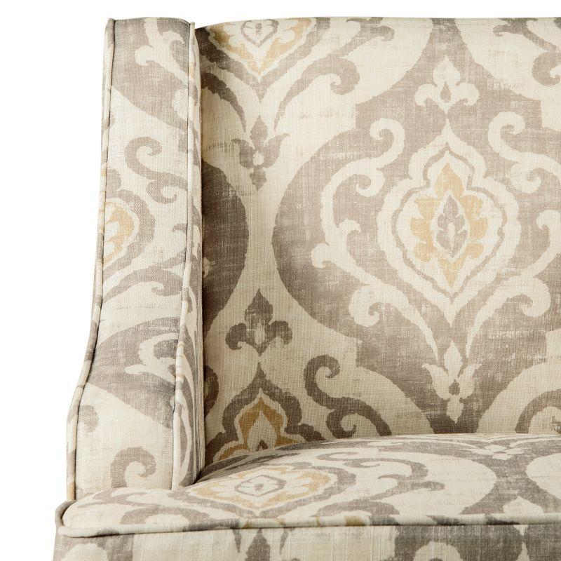 Classic Swoop Accent Armchair Natural Raffia - HomePop: Upholstered, Wood Legs, Foam Fill