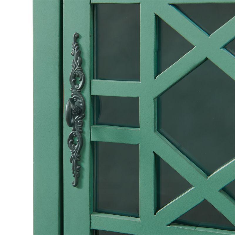 Elegant Chairside Table with Power Antique Teal Green - Martin Svensson Home