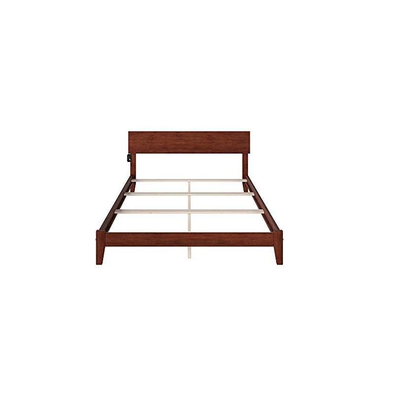 AFI Furnishings Orlando Queen Traditional Bed with Open Footboard and Turbo Charger in Walnut