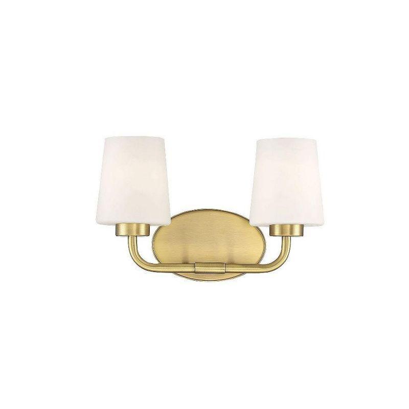 Capra Warm Brass 2-Light Vanity with Opal Glass Shades