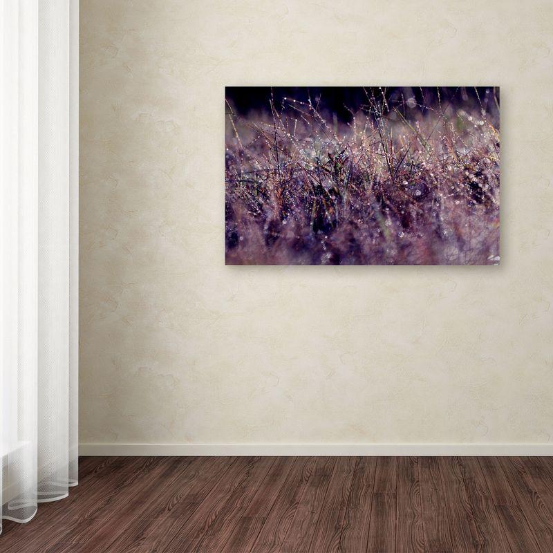 Beata Czyzowska Young 'Purple Rain' Floating Brushed Aluminum Art