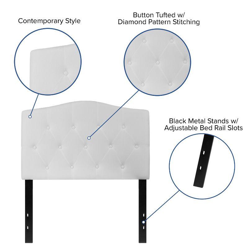 Flash Furniture Cambridge Tufted Upholstered Twin Size Headboard in White Fabric