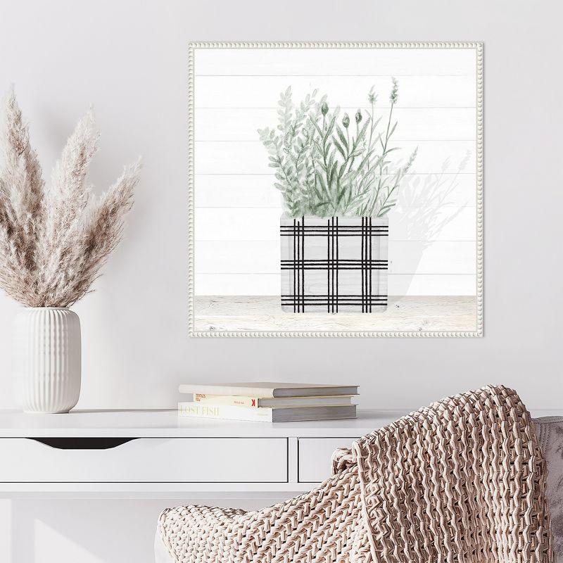 Amanti Art Lavender Blossom In Modern Pot II by Janice Gaynor Canvas Wall Art Print Framed 22 x 22-in.
