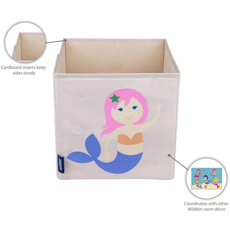 Wildkin 10 Inch Kids Canvas Toy Storage Cube  (Mermaids)