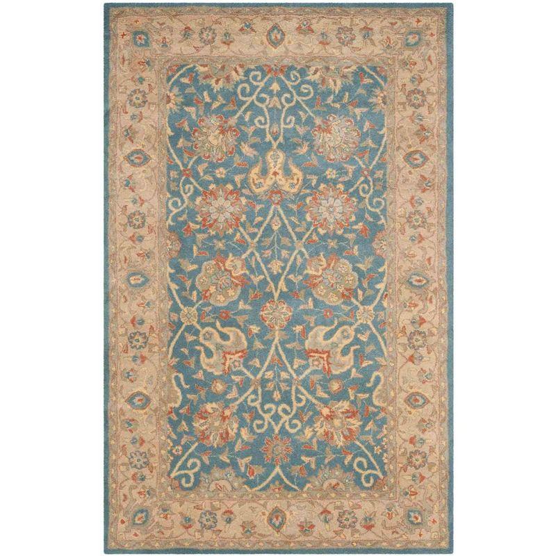 Antiquity AT21 Hand Tufted Indoor Area Rug - Blue - 4'x6' - Safavieh