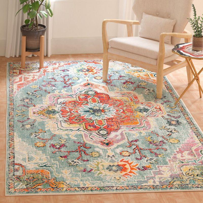 Crystal CRS501 Loomed Indoor Area Rug - Teal/Orange - 6'7"x9'2" - Safavieh