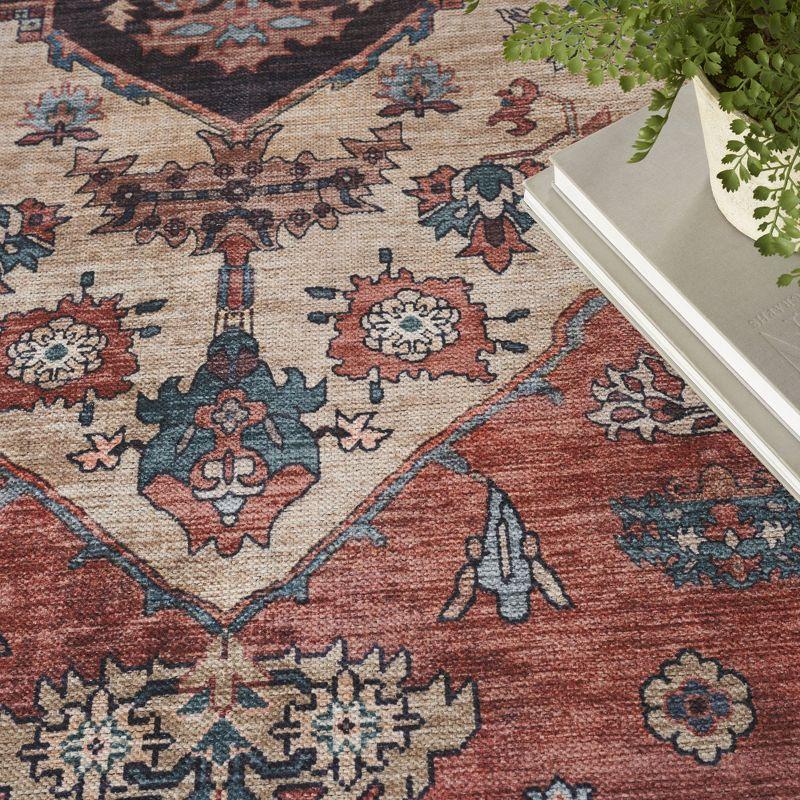 Nourison Washable Brilliance 5'3" x 7'3" Rust Multi Vintage Indoor Rug