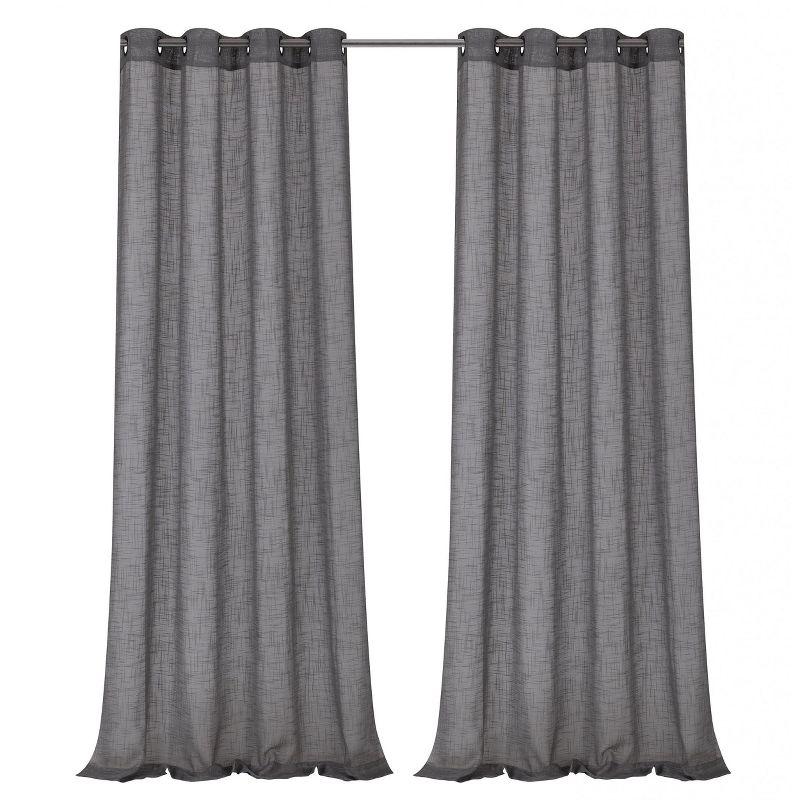 Kate Aurora 2 Pack Semi Sheer Grommet Top Window Curtains