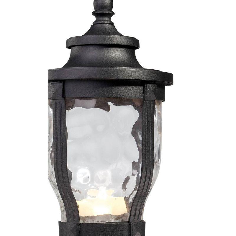 Minka Lavery Vintage Outdoor Post Light Fixture Black LED 19 1/4" Clear Hammered Glass for Post Exterior Barn Deck Porch Patio