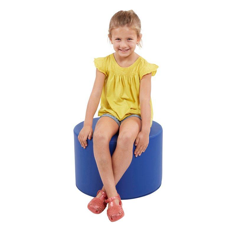 ECR4Kids SoftZone Foam Ottoman Set, Round, Flexible Seating, 4-Piece (Set of 4)