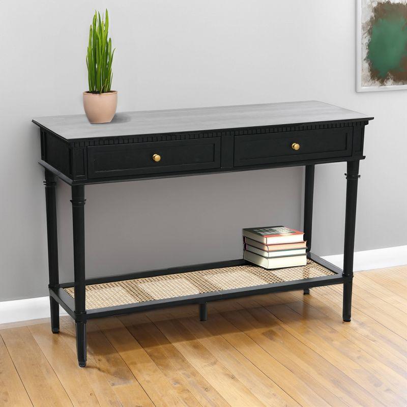Storied Home Maxwelton Console Table Black: Elegant Entryway Furniture, Acacia & MDF, 32"H x 48"W
