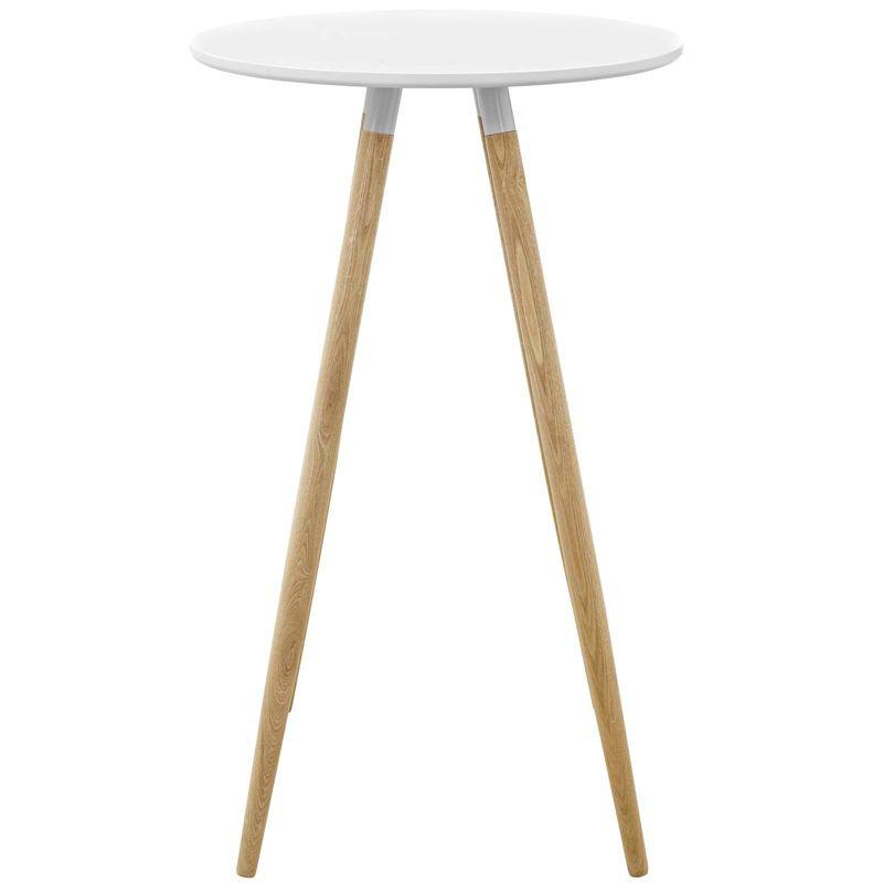 White Round Wood Mid-Century Modern Counter Height Table