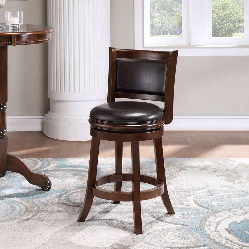 Augusta 24" Brown Swivel Hardwood Counter Stool