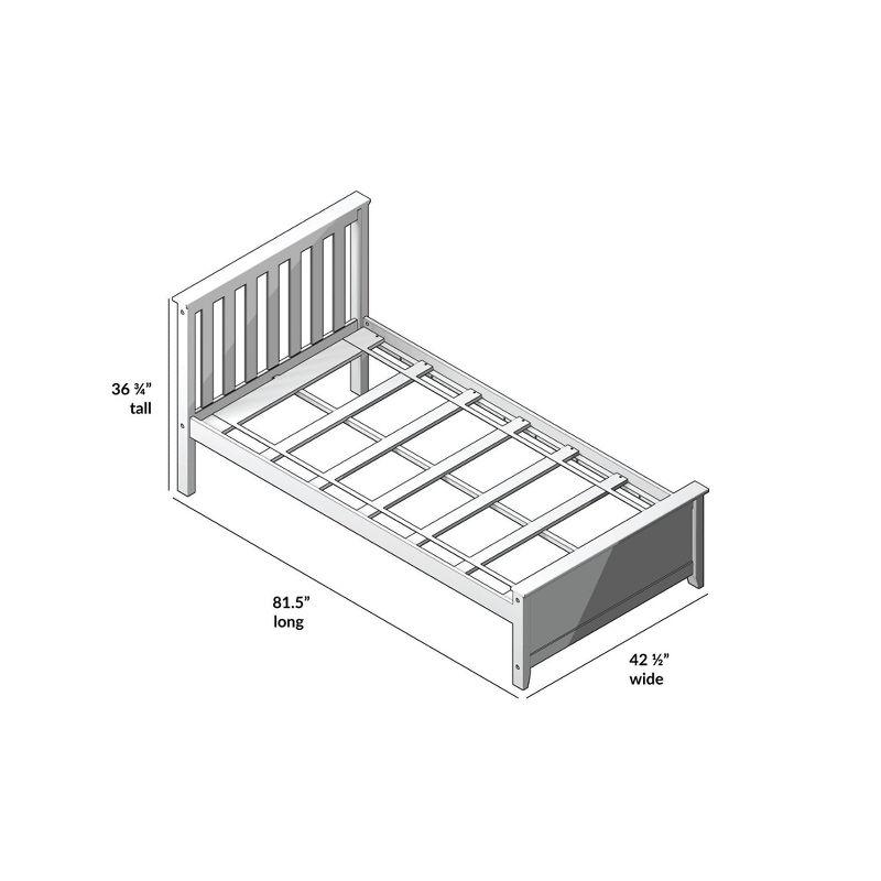 Plank+Beam Solid Wood Twin Bed Frame with Headboard, Classic Twin Size Adults Platform Bed