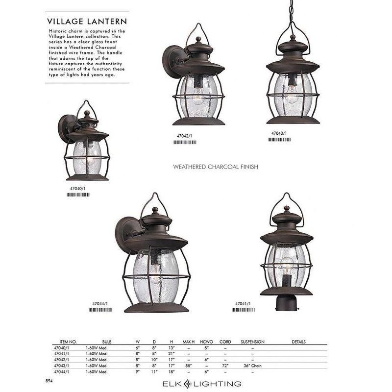 Elk Home Village Lantern 1 - Light Pendant in  Weathered Charcoal