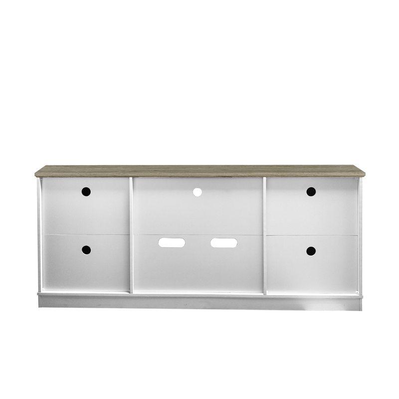 70" Classic Style TV Stand for TVs up to 78" White - Festivo: Farmhouse Design, Cable Management, Adjustable Storage