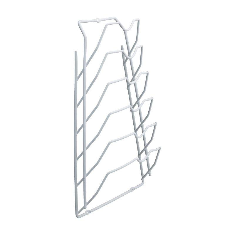 Organize It All Cabinet Door Lid Rack: Steel Kitchen Pot Rack, Under Cabinet Mount, White, 15.75" H x 18.11" D x 12.01" W