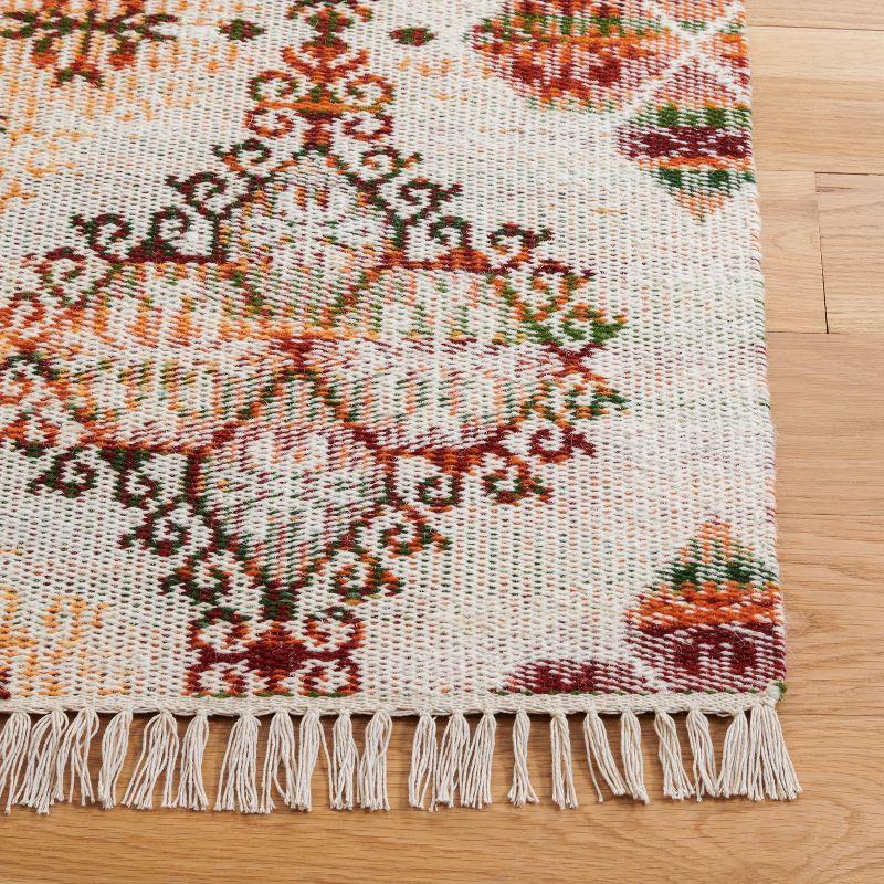 Ivory and Gold Handmade Wool Kilim Area Rug