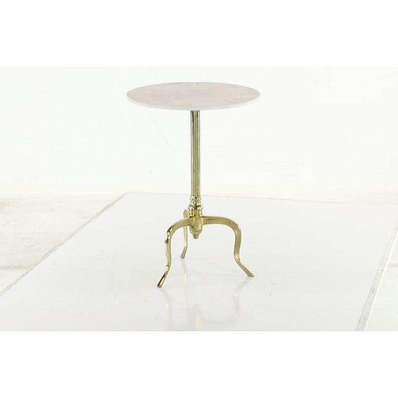 Olivia & May Contemporary Marble Accent Table White