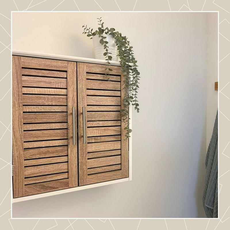 Evideco Stockholm 20.5" W x 21.7" H x 8.7 D Wall Mounted Bathroom Cabinet Oak Color & Reviews | Wayfair