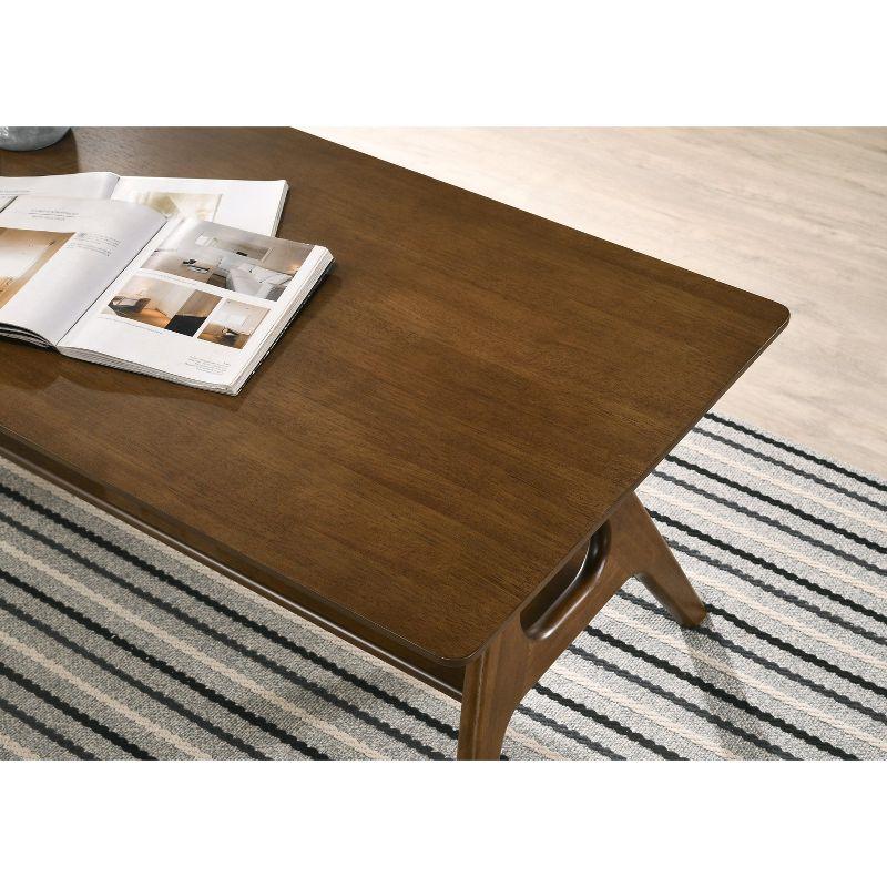 Roundhill Furniture Arona Mid-Century Modern Wood Coffee Table with Shelf