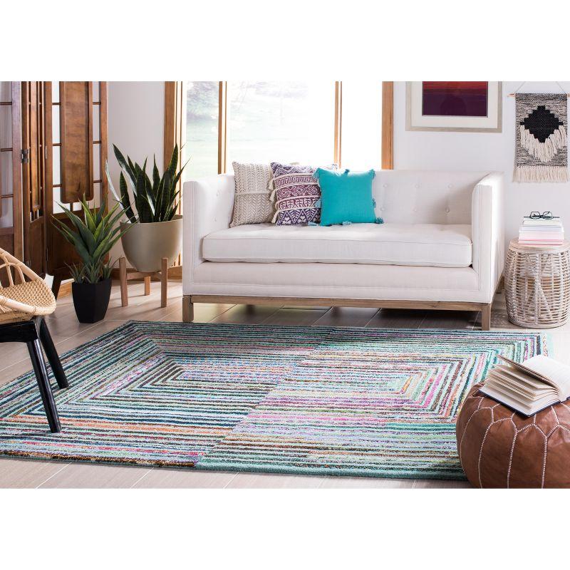 Nantucket NAN603 Hand Tufted Area Rug - Teal - 4'x6' - Safavieh.