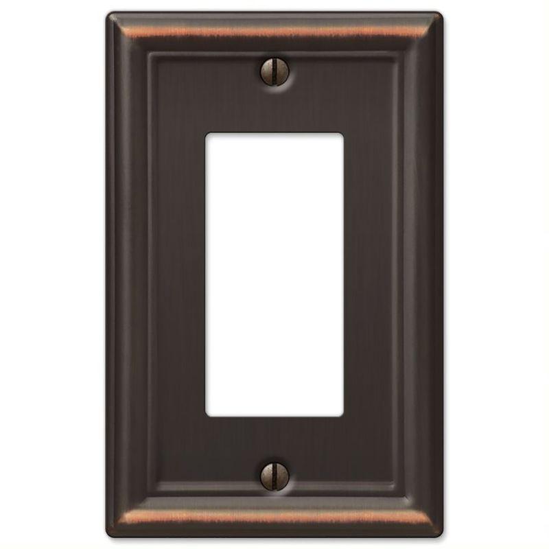 Aged Bronze 1-Gang Stamped Steel Rocker Wall Plate