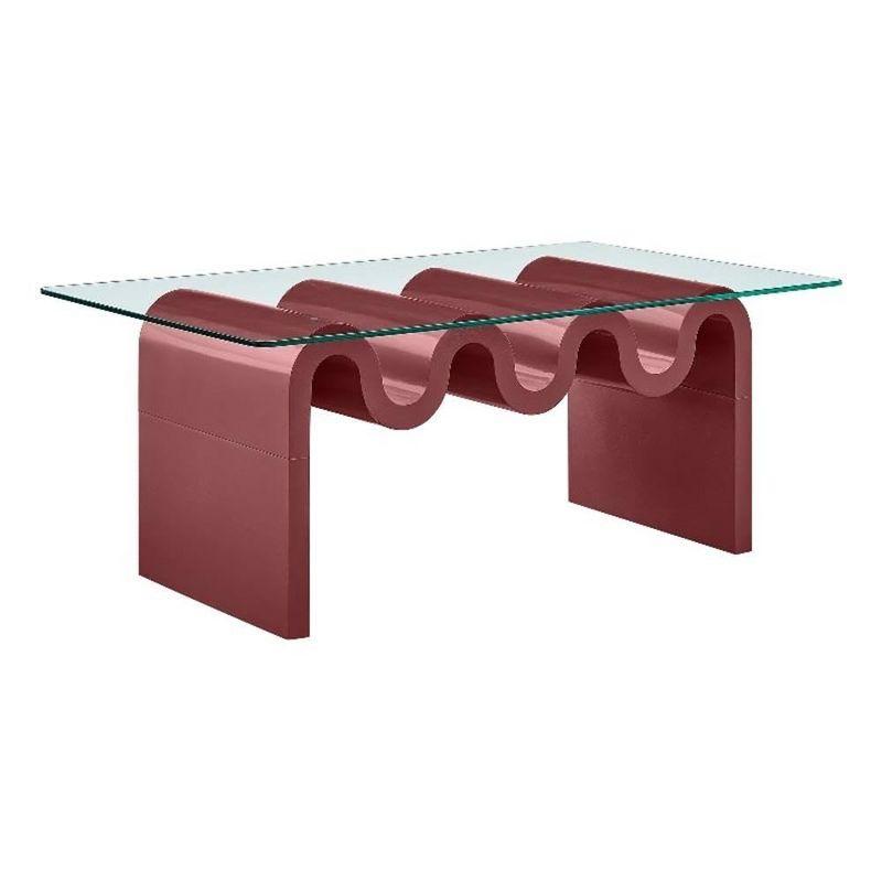 Modway Ondine Glass Top Coffee Table In Spiced Apple