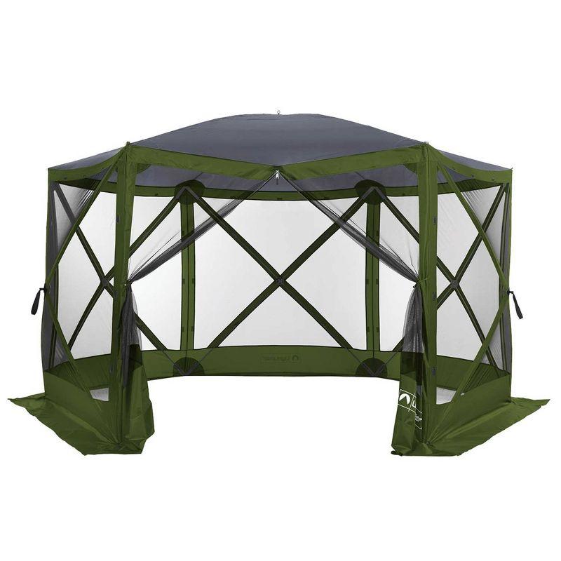 ECR4Kids ECR4Kids Lightspeed Outdoors Pop-Up 6-Sided Screen Shelter, Camping Gazebo, Green
