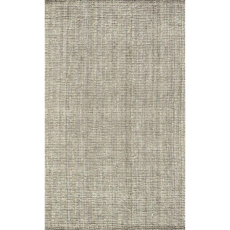 Gray Handwoven Jute Reversible Rectangular Area Rug