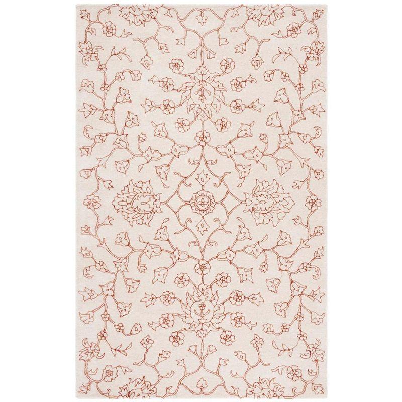 Jardin JAR730 Hand Tufted Area Rug - Ivory/Rust - 3'x5' - Safavieh.