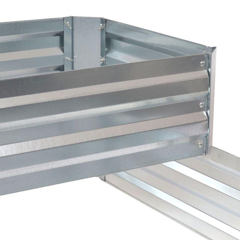 Sunnydaze 2-Tier Galvanized Steel Raised Garden Bed - 17.5" H - Silver