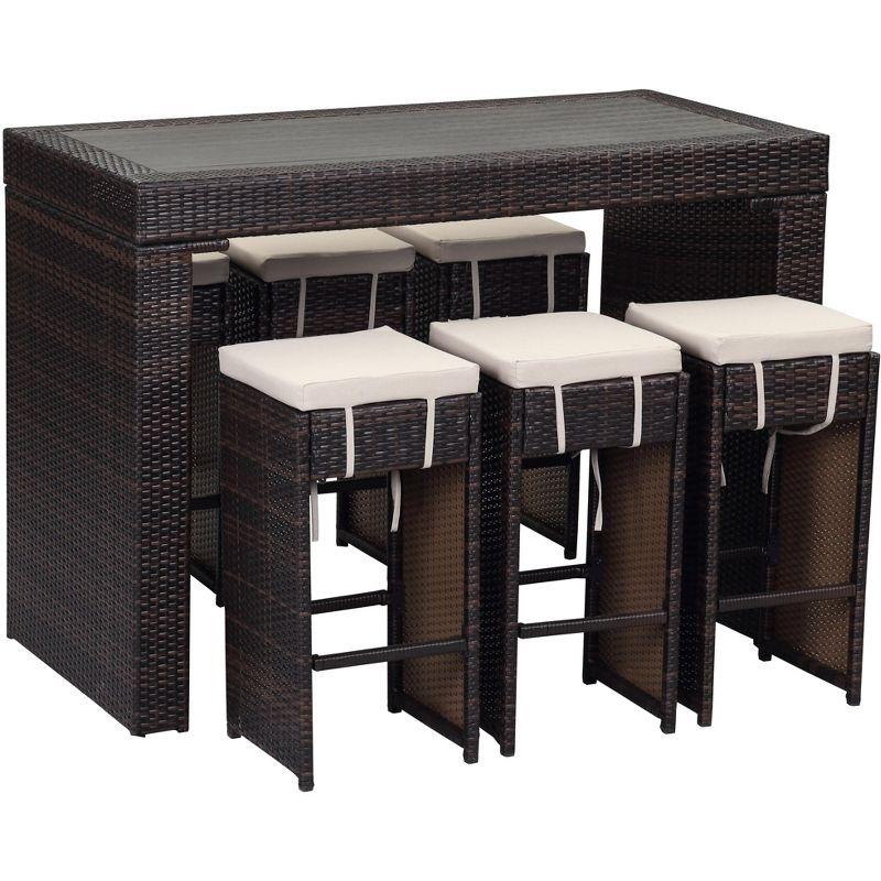 Sanders Bar Set - Indoor/Outdoor - PAT2502 - Brown/Sand - Safavieh