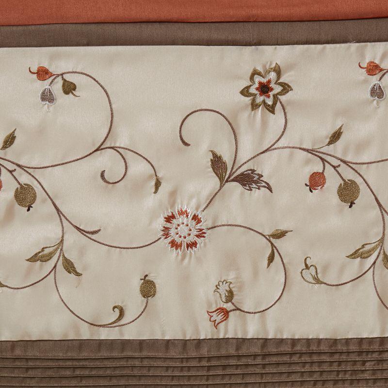 Serene Floral Embroidered 50'' W Window Valance