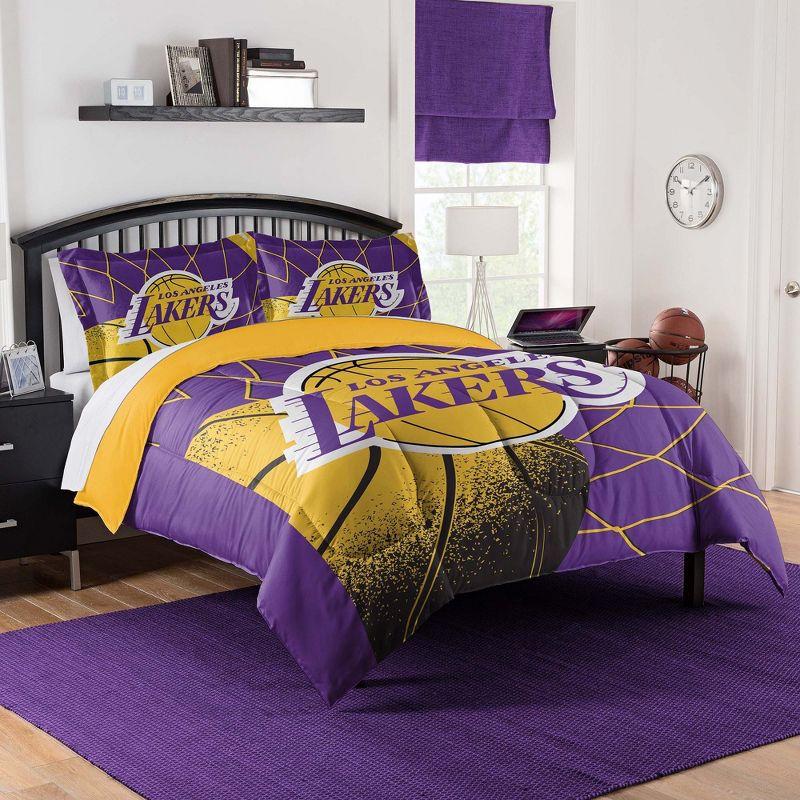 Los Angeles Lakers Full Microfiber Comforter and Sham Set