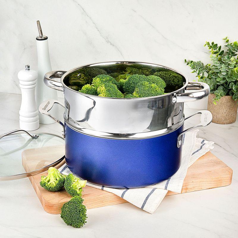 Granitestone Blue 20 Piece Aluminum Non Stick Cookware & Bakeware Set with Ultra Nonstick Surface, Oven & Dishwasher Safe