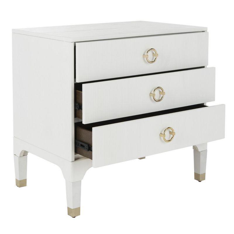 Lorna 3 Drawer Nightstand - FOX6232 - White - Safavieh Couture