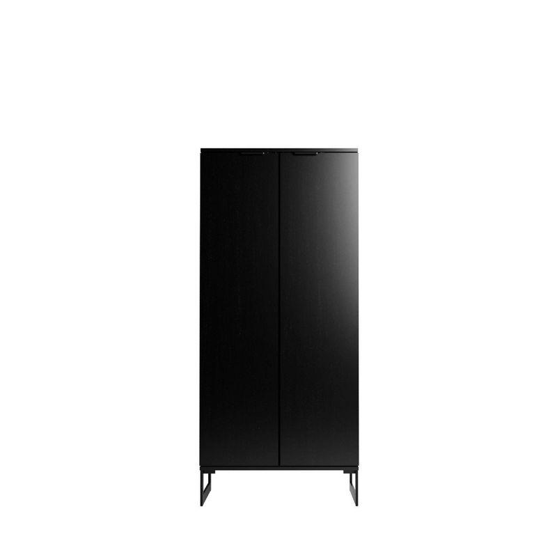 Manhattan Comfort 59.72" Lexington 4 Shelf Bookcase Black: Matte Finish, MDF Frame, Enclosed Storage Shelves