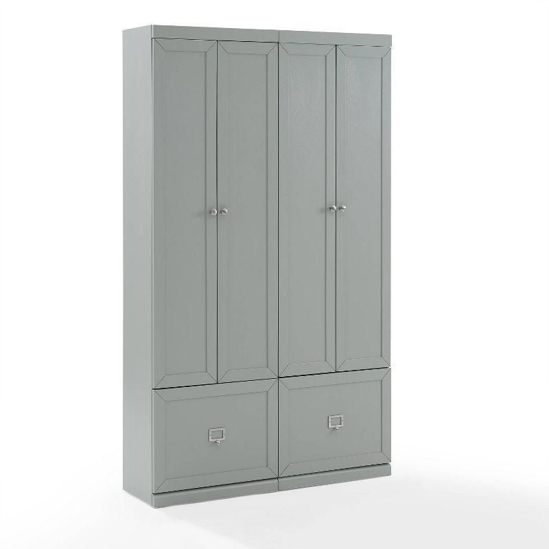 Gray Freestanding 2-Piece Entryway Set with Adjustable Shelving