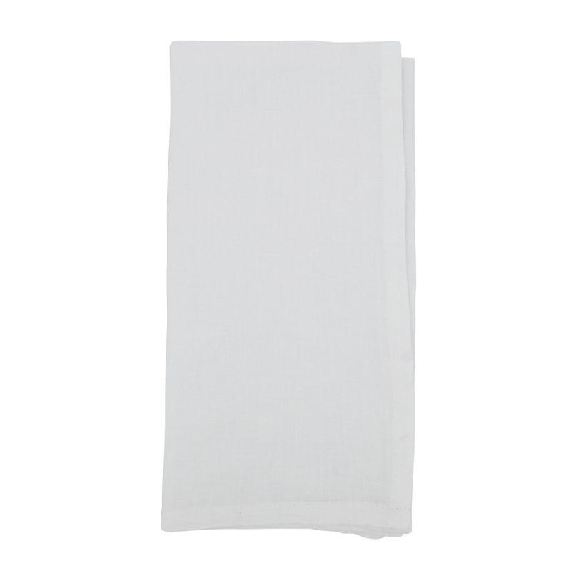 White Pure Linen Classic Table Napkin Set of 4