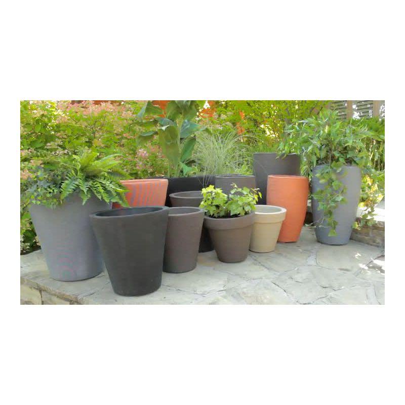 Algreen Products 87311 Athena 20.5 Inch Self Watering Level Indicator Indoor Outdoor Plastic Planter with Overflow Drain, Brownstone