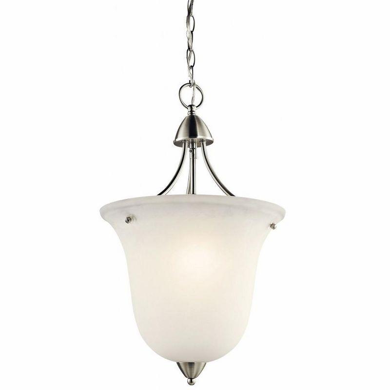 Nicholson 16" Transitional Urn-Style Pendant with Satin Etched Glass - Brushed Nickel