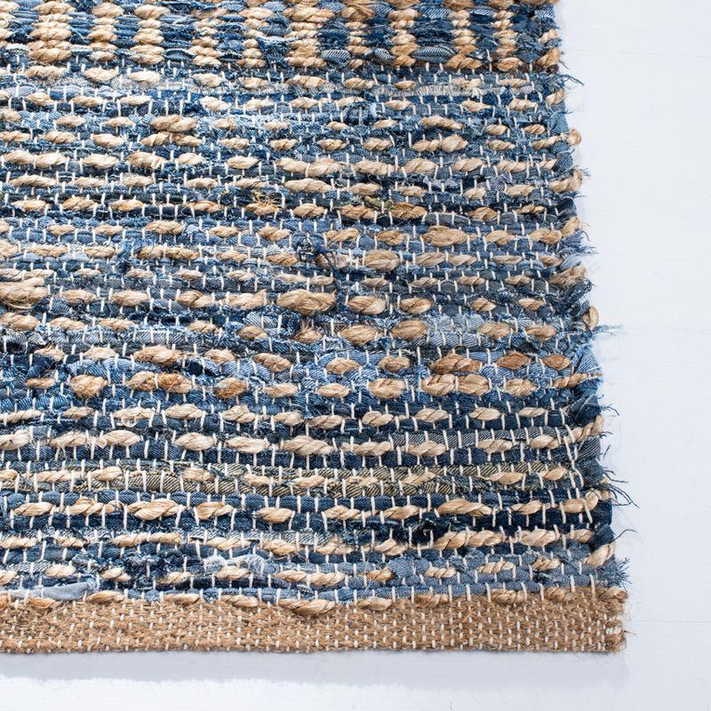 Cape Cod CAP353 Hand Woven Area Rug - Natural/Blue - 4'x4' - Safavieh.